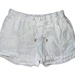 Michael Kors Woman Shorts Size 6 White 100% Linen